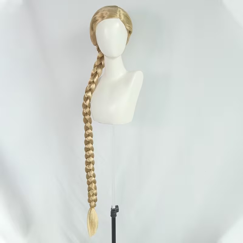 Golden Blonde Long Single Braid Wig