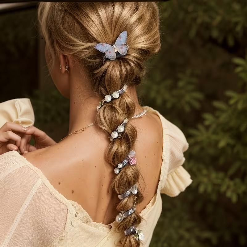 2 Pcs Butterfly Spiral Hair Tie Set